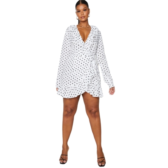 Plus Polka Dot Wrap Dress - Picture 1 of 6